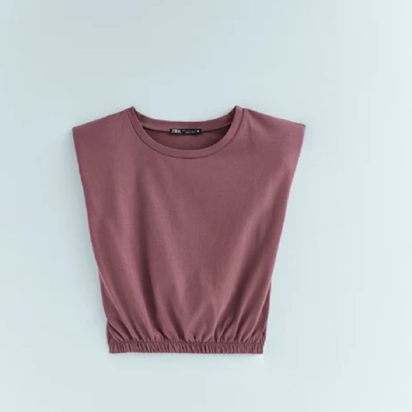Zara Elastic Waist Top Mauve - Picture 5 of 7